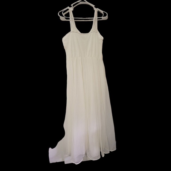 Vintage Bridal Gotham Lingerie Long Nylon Spaghetti Sheer Chiffon Overlay Sz 36 - Picture 2 of 8